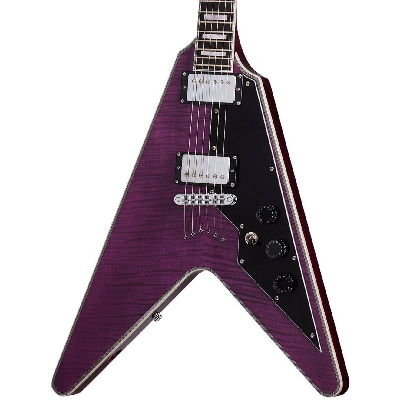 Schecter Guitar Research V-1 Custom Electric Guitar, Transparent Purple