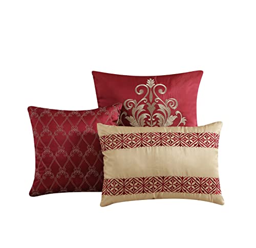 Riverbrook Home 100% Polyester Comforter Set, Queen, Hillcrest - Ivory/Gold, 9 Piece Set