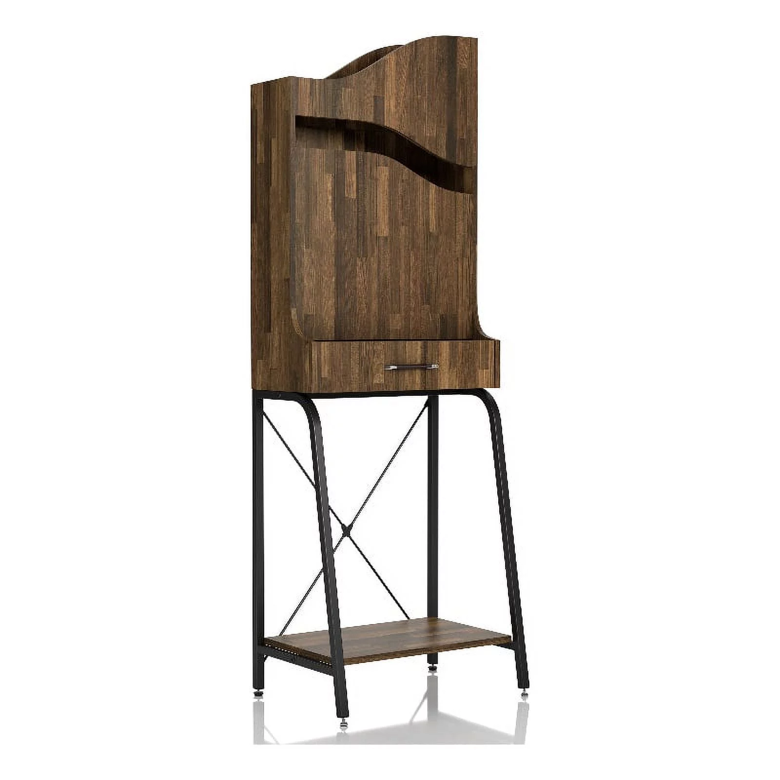 Furniture of America Jax Wood 2-Shelf Mini Bar in Light Hickory Brown
