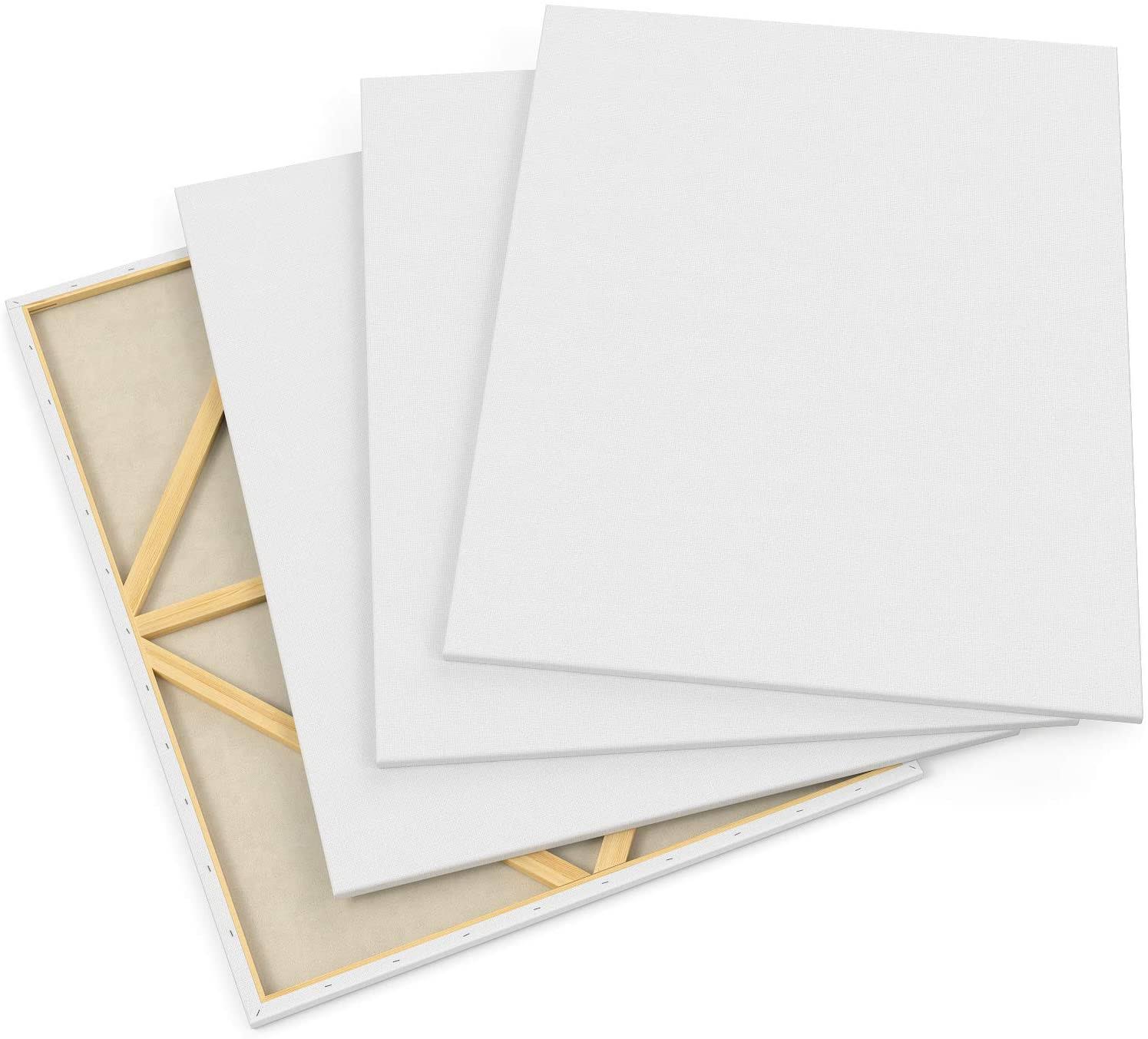 Arteza 30x40x22 Stretched White Blank Canvas, Bulk Pack of 5, Primed, 100% Cotton