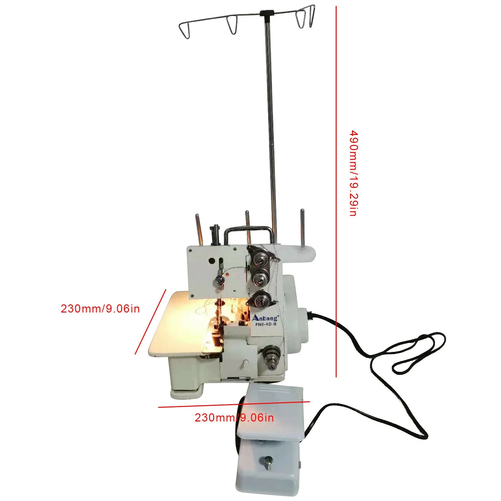 Miumaeov 4 Thread Overlock Serger Sewing Machine Household Sewing Machine+Foot Controller DP5 * 80-95 1200 Stitches/Minute