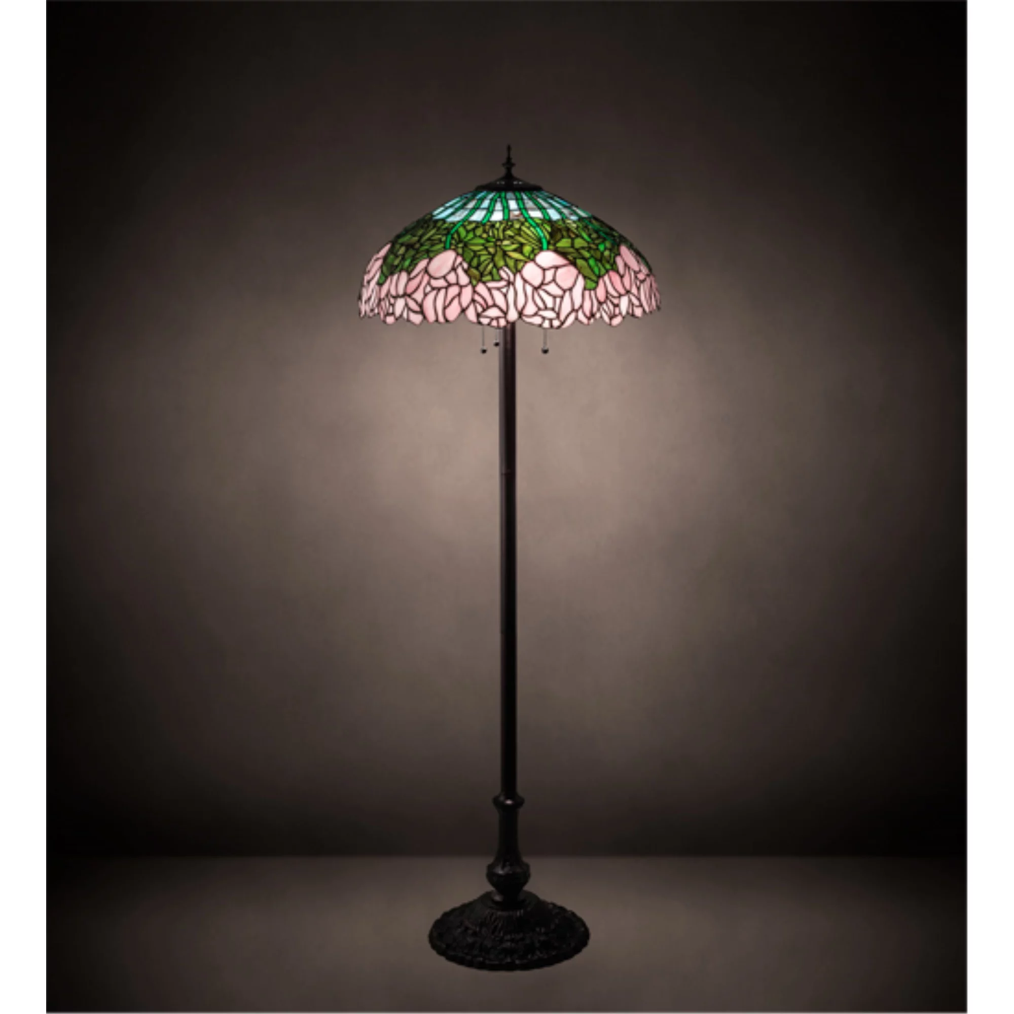 37706 Meyda 62" High Tiffany Cabbage Rose Floor Lamp