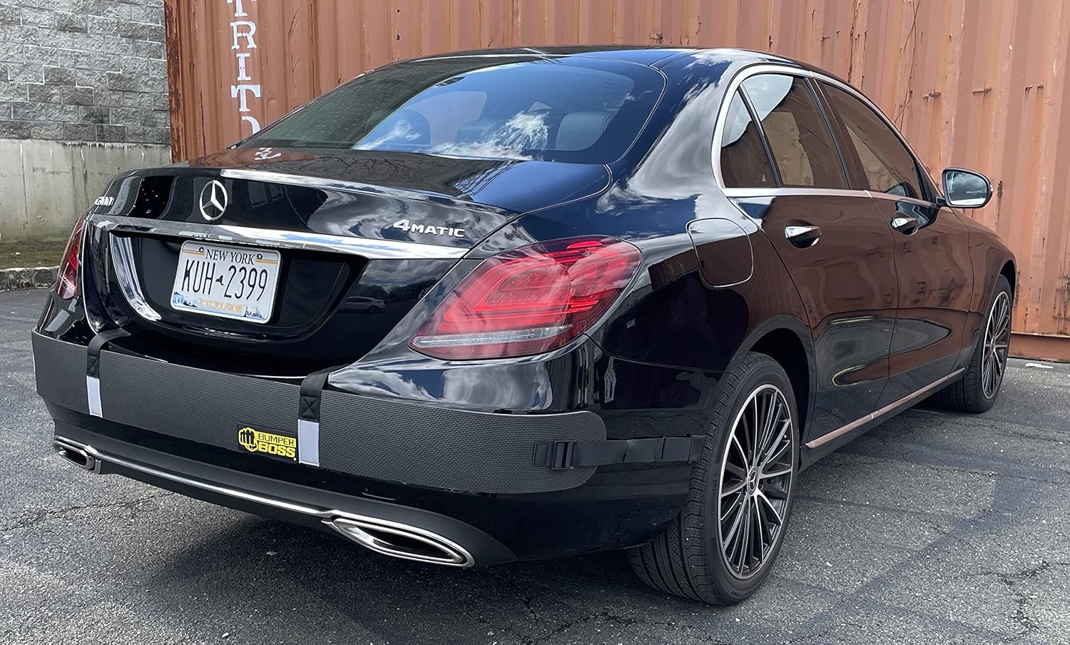 BumperBoss Bumper Guard - New & Upgraded Front and Rear Bumper Protector for Cars and SUVs (74” Wide x 6” Tall) Pack of 2