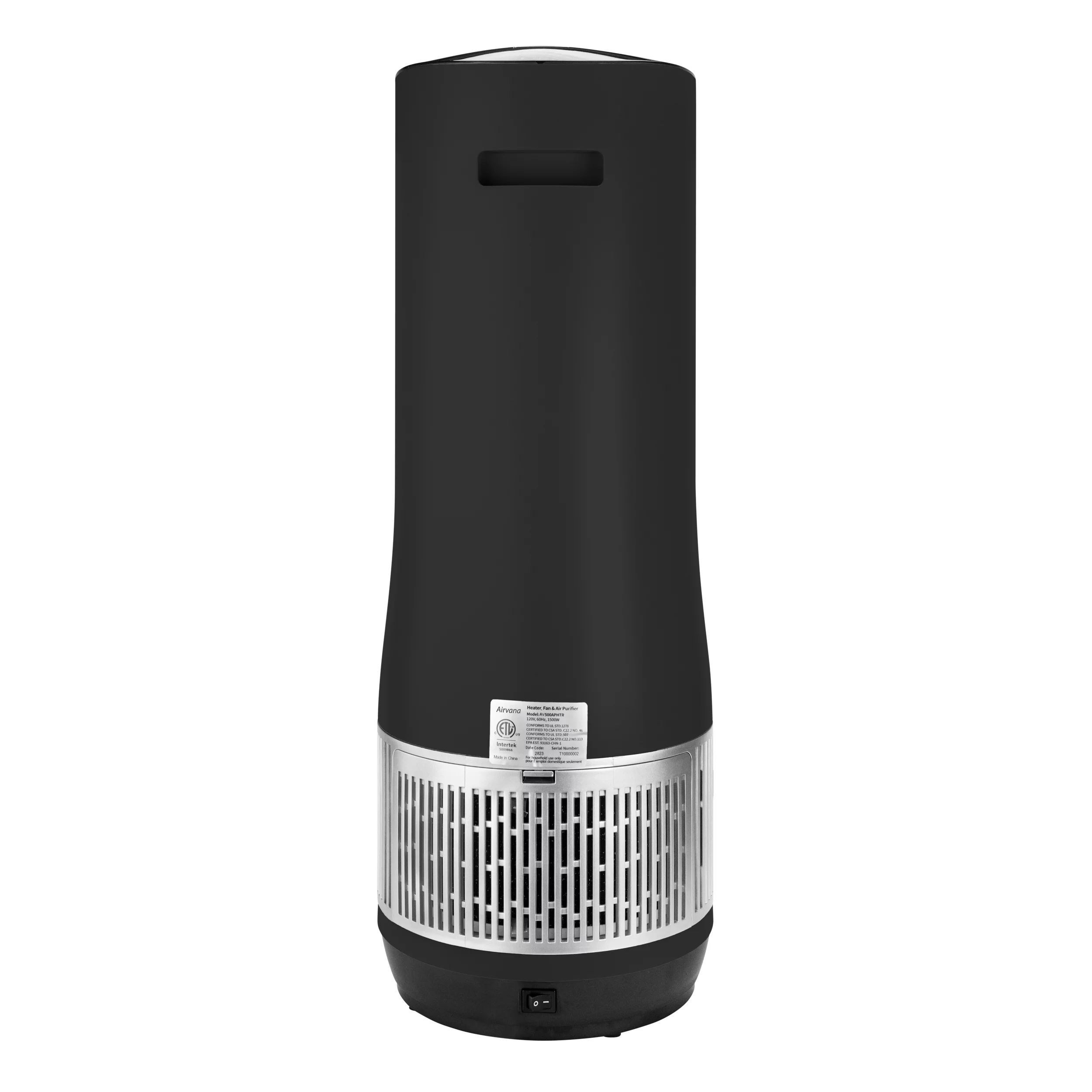 Airvana 3-in-1 Clean Heat Air Purifier/Heater/Fan, Black