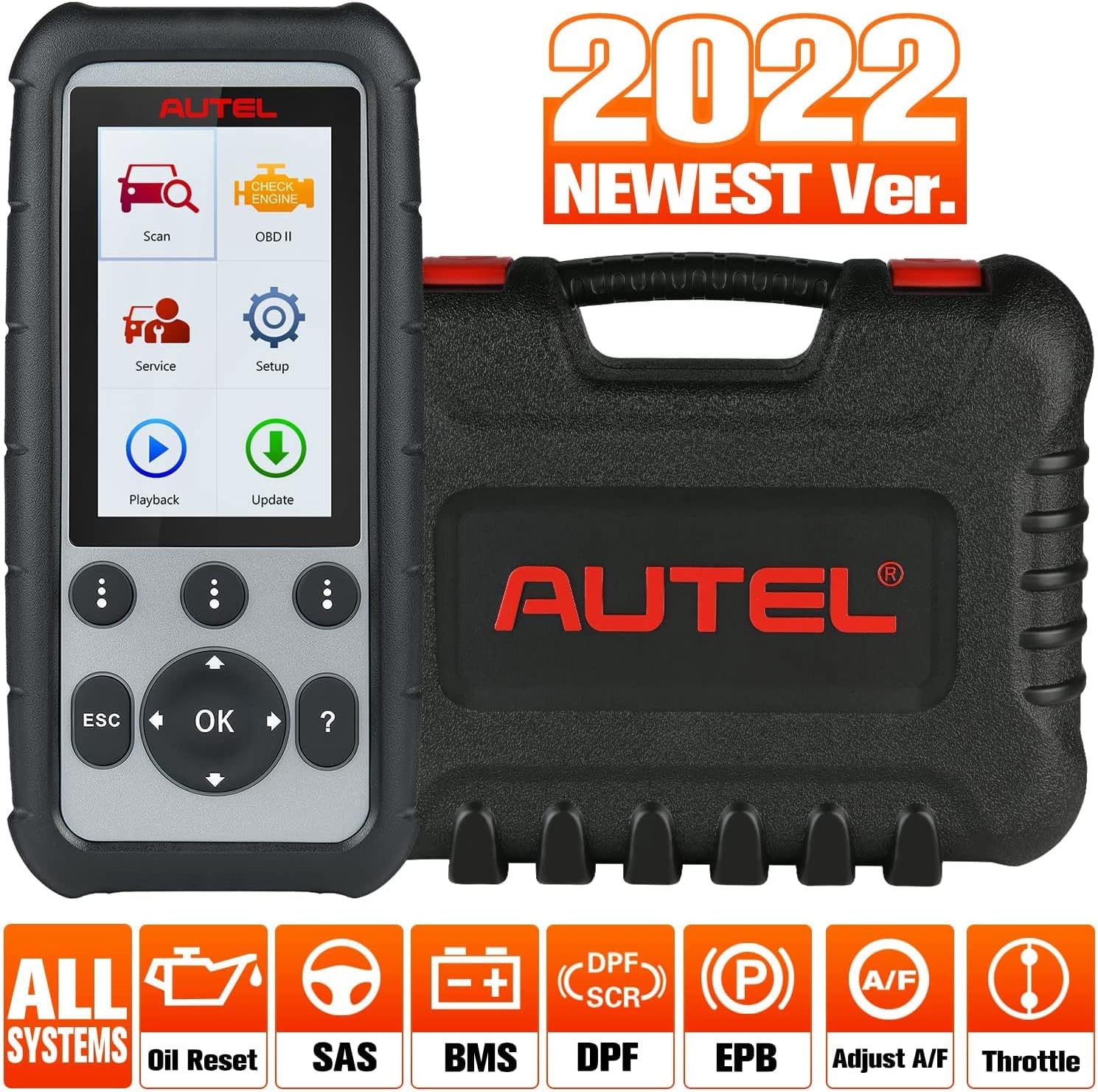 Autel MaxiDiag MD806 Pro Car Diagnostic Tool, 2022 Newest Upgraded Version of Autel MD808, MD806, All Systems Diagnostics, Oil Reset, EPB, SAS, DPF