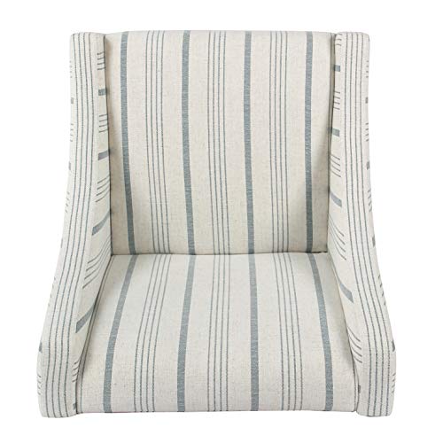 HomePop Velvet Swoop Arm Accent Chair, Suri Blue