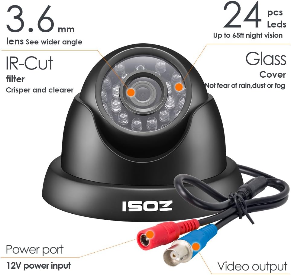 ZOSI Home Security Camera System 8 Channel FULL 1080P HD-TVI Surveillance DVR and 4pcs 1080P HD Indoor Outdoor Weatherproof Night Vision CCTV Dome