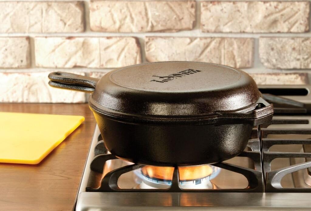 Lodge Combo Cooker Cast Iron, 10.25", Black