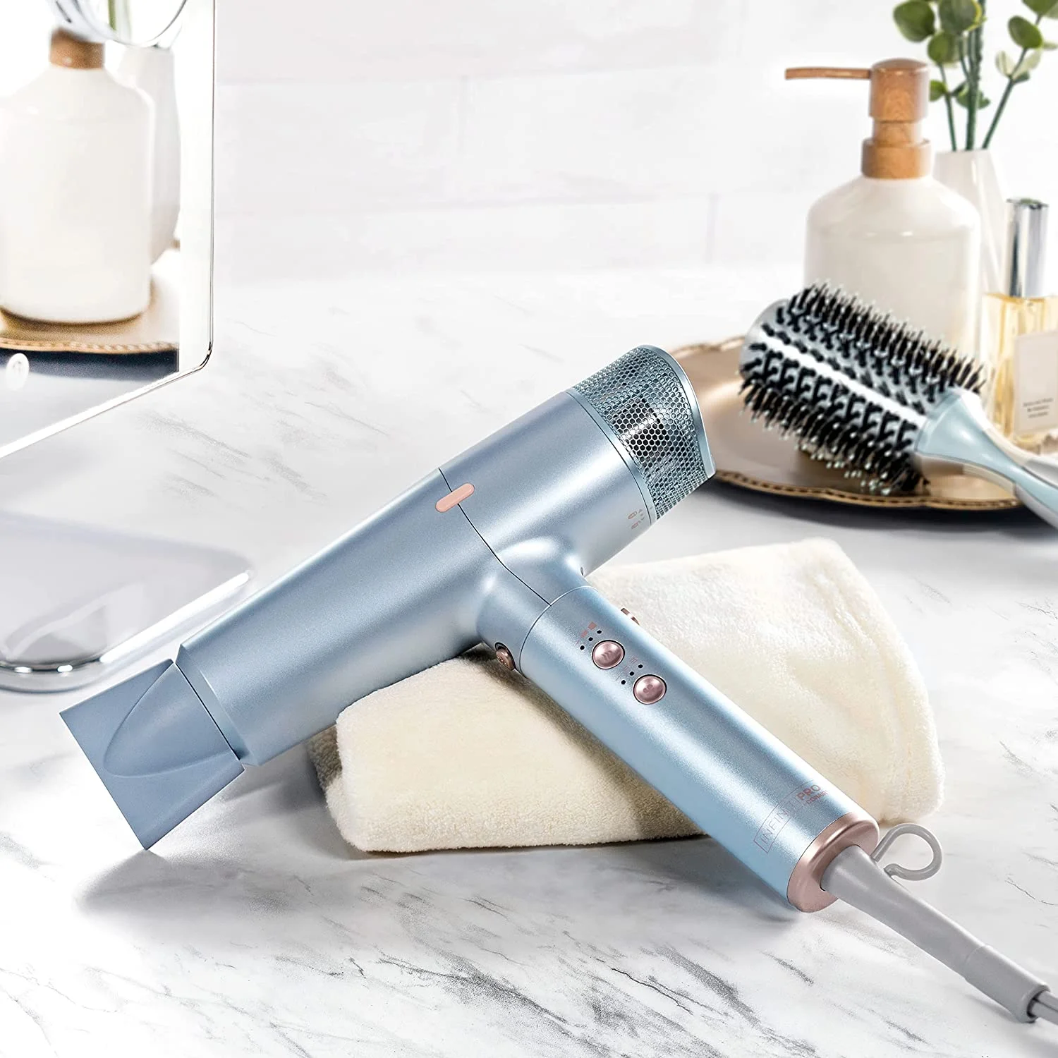 Infinitipro by Conair DigitalAIRE Hair Dryer, 1875W Hair Dryer with Diffuser, Digital Motor Spins up to 90