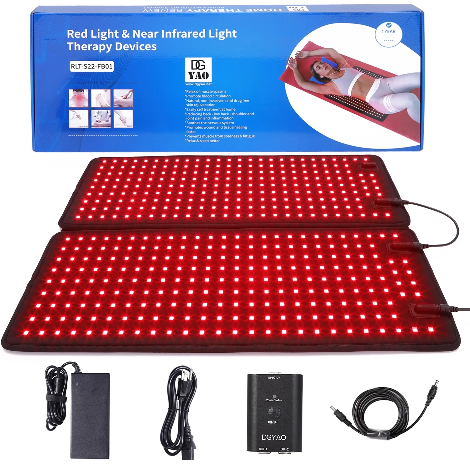 DGYAO Red Light Therap-y for Whole Body Muslce Relax with 880NM Near Infrared Light Large Pad - Curated Treasures Market