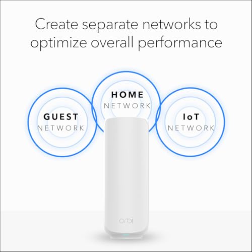 NETGEAR Orbi 370 Series Dual-Band WiFi 7 Mesh Network System for Home (RBE373) &ndash; Wireless Router + 2 Extenders, Security Features, 5 Gbps