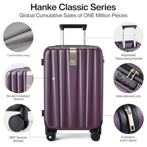 Hanke 29 Inch Luggage Suitcases With Spinner Wheels Lightweight PC hardside Rolling Suitcase With Travel Lock, Checked-Large 29-Inch(Blackish Green)