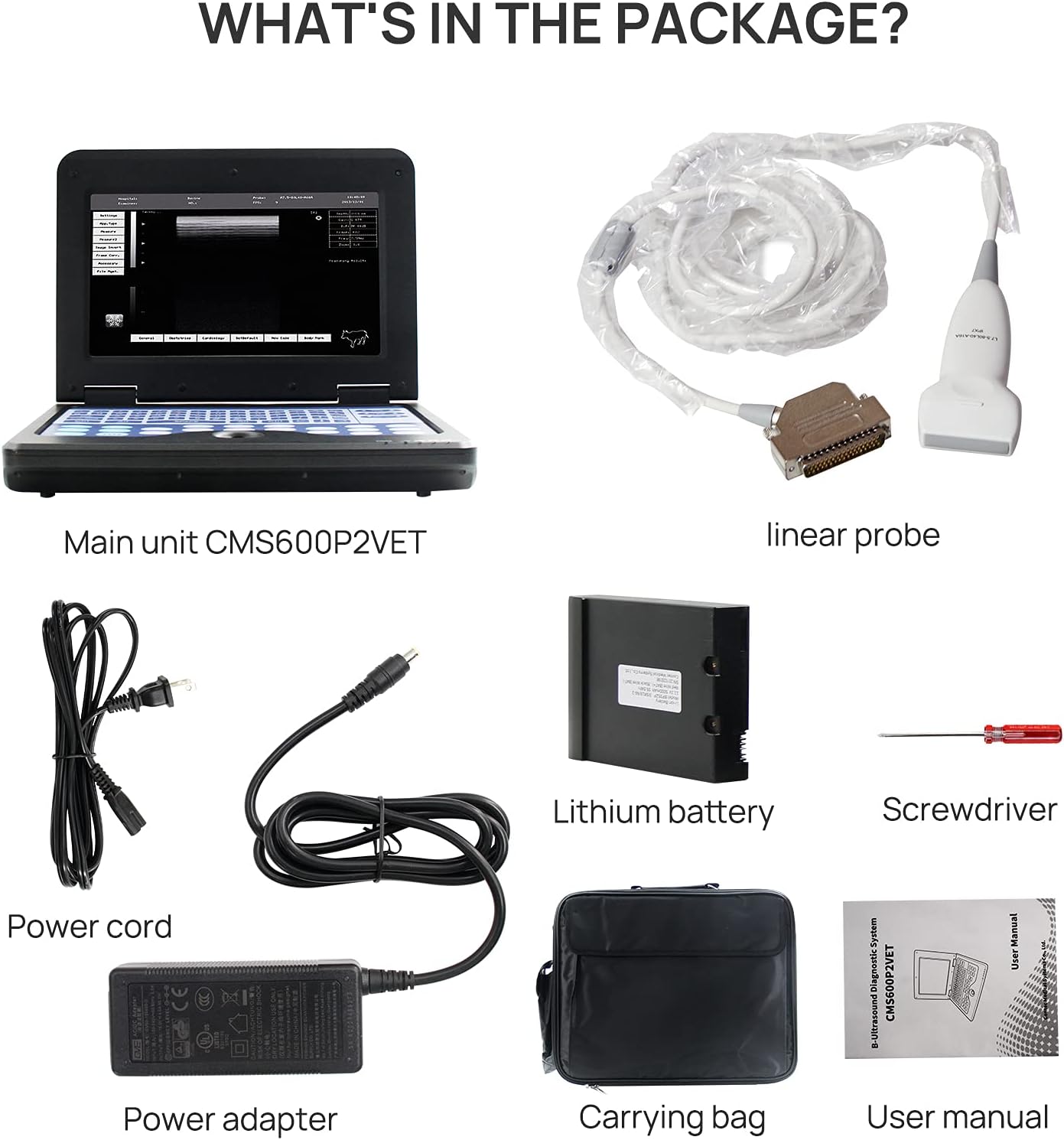 CONTEC USA Veterinary Laptop Machine Ultrasound Scanner Newest Horse/Equine/Cow/Sheep use (Convex & Rectal Linear Probe)