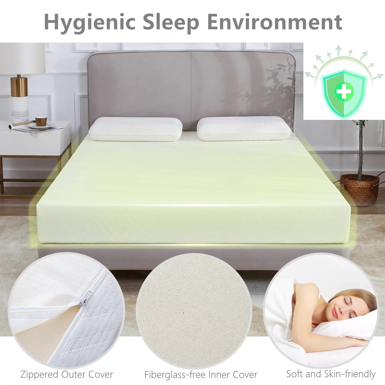 10" RV Mattress Short King Size for RVs, Campers & Trailers, 75*72*10", Memory Foam Mattress in a Box