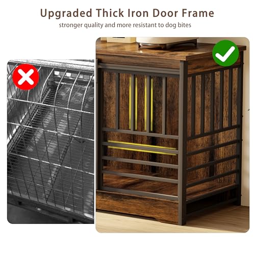 78 Inch Double Dog Crate Furniture, Extra Large Dog Kennel Indoor with Divider, Heavy Duty Dog Cage for 2 Dogs