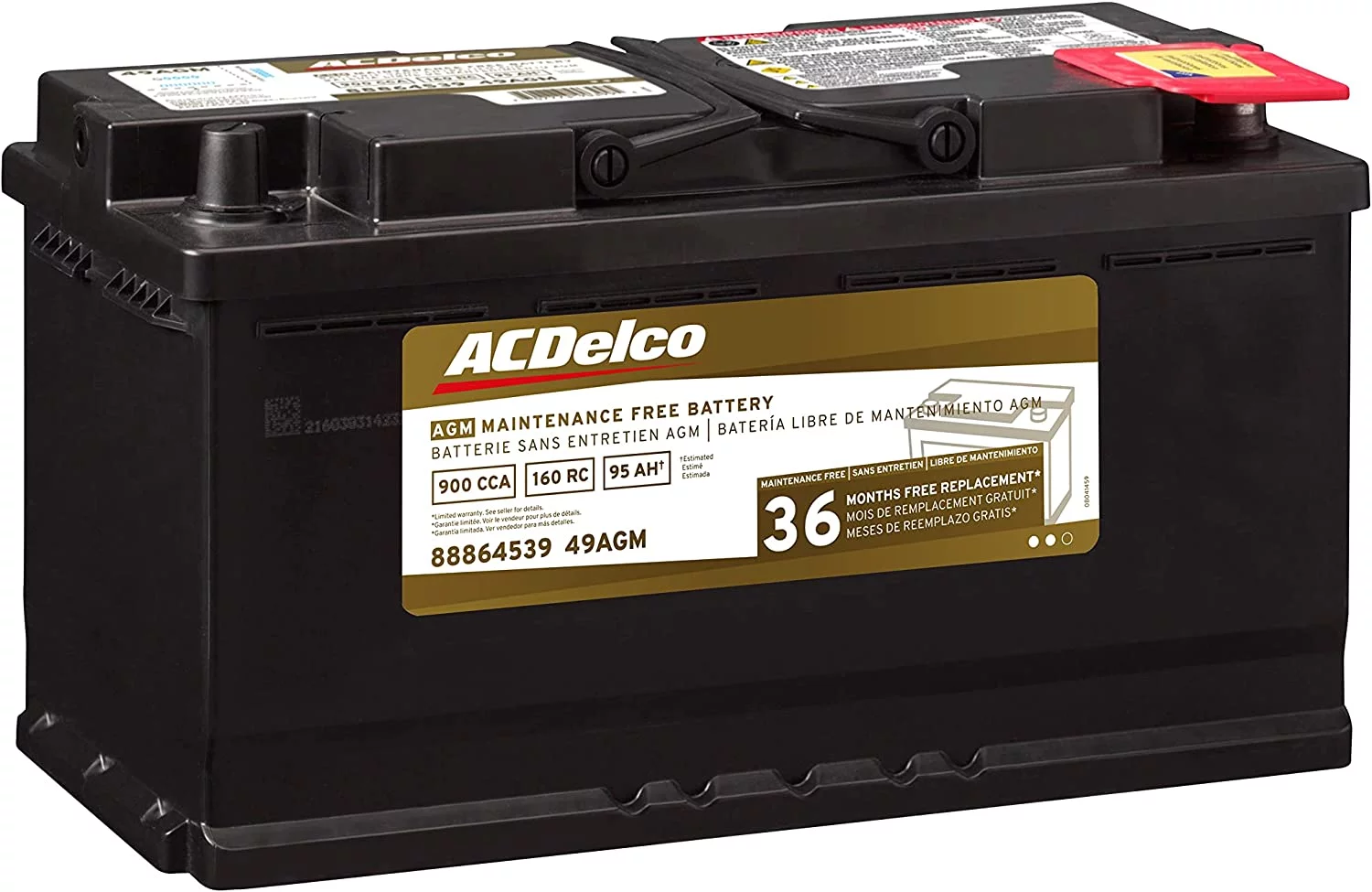 ACDelco AGM Automotive BCI Group 49 Battery 49AGM 12 Volts
