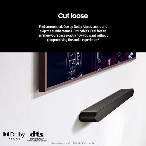 SAMSUNG HW-S50B/ZA 3.0ch All-in-One Soundbar w/Dolby 5.1, DTS Virtual:X, Q Symphony, Built in Center Speaker, Adaptive Sound Lite