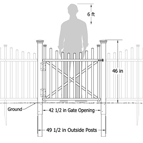 Zippity Outdoor Products ZP19060 Keswick No-Dig Vinyl Kit 2-Pack (44" H x 42" W) Privacy Screen and Fence + Zippity Outdoor Products ZP19019