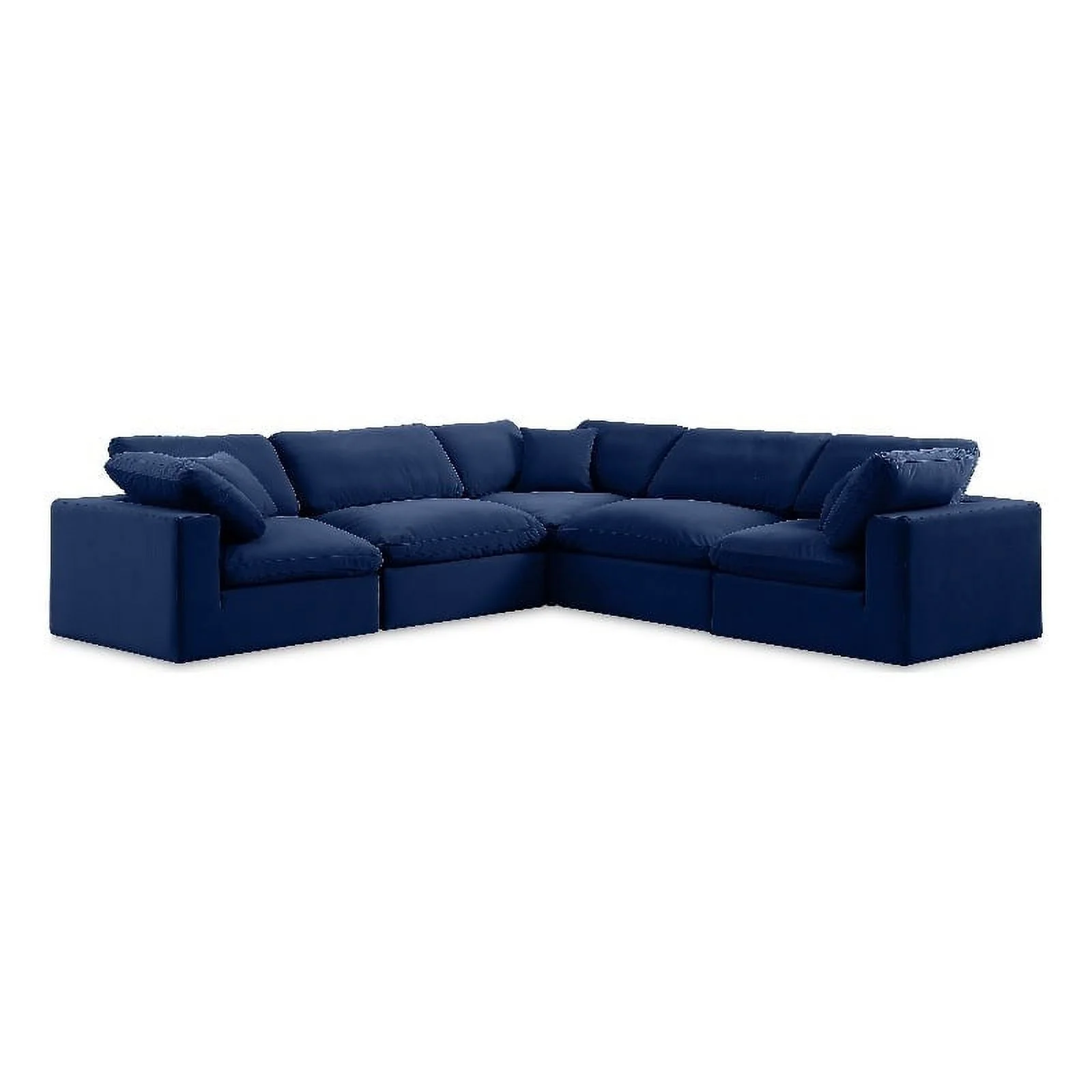 Meridian Furniture Comfy Navy Velvet Modular Sectional