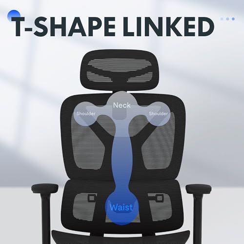 FLEXISPOT ErgoX Premium Ergonomic Office Chair with Footrest- Adjustable 3D Armrests, Dynamic Lumbar Support, Recline & Tilt Function, Mesh Seat