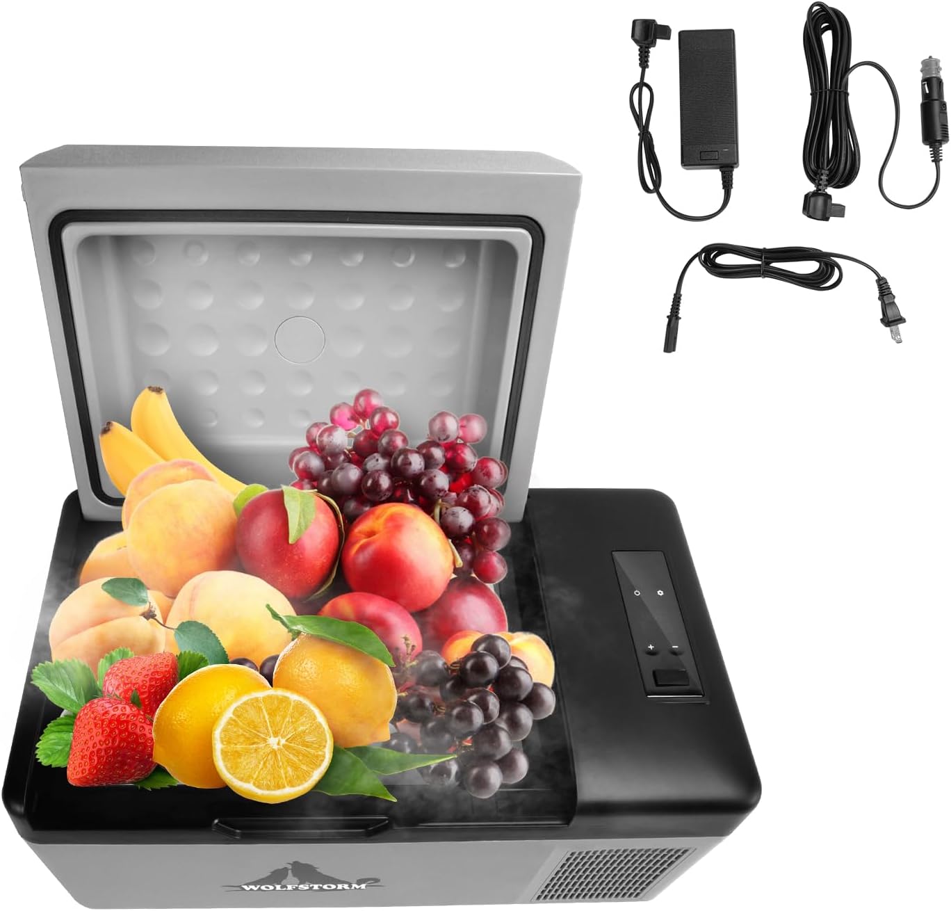 Portable Car Refrigerator Freezer 12/24V DC and 110-240V AC (-4°F~68°F) 15L /16 Quart Mini Fridge Cooler for RV Van Vehicle Boat Traveling Outdoor