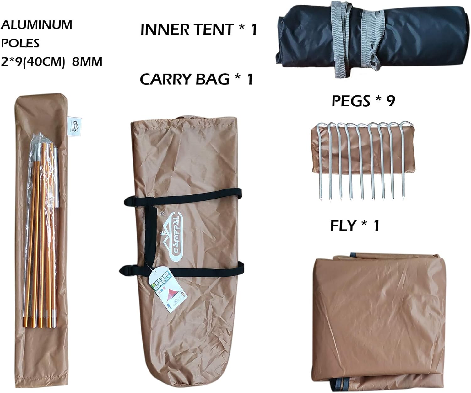 camppal 1 Person Tent Backpacking Camping Hiking Mountain Hunting Tent Lightweight and Waterproof for 4 Season Extreme Space Saving Single Bracket