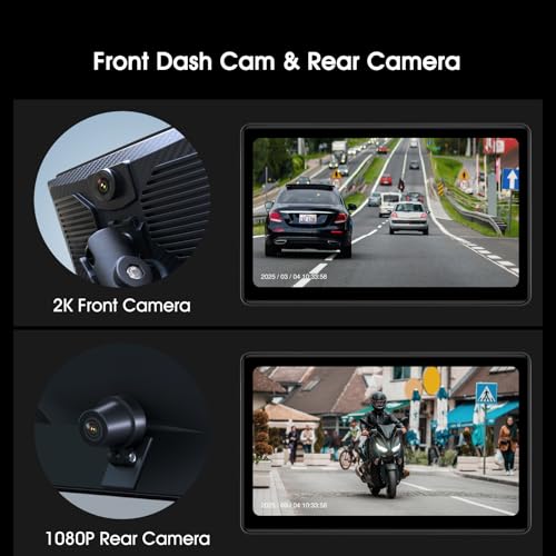 7 Inch Portable CarPlay for Motorcycle, Waterproof Touchscreen Wireless Car Play Android Auto Screen GPS Navigation for Motorbike