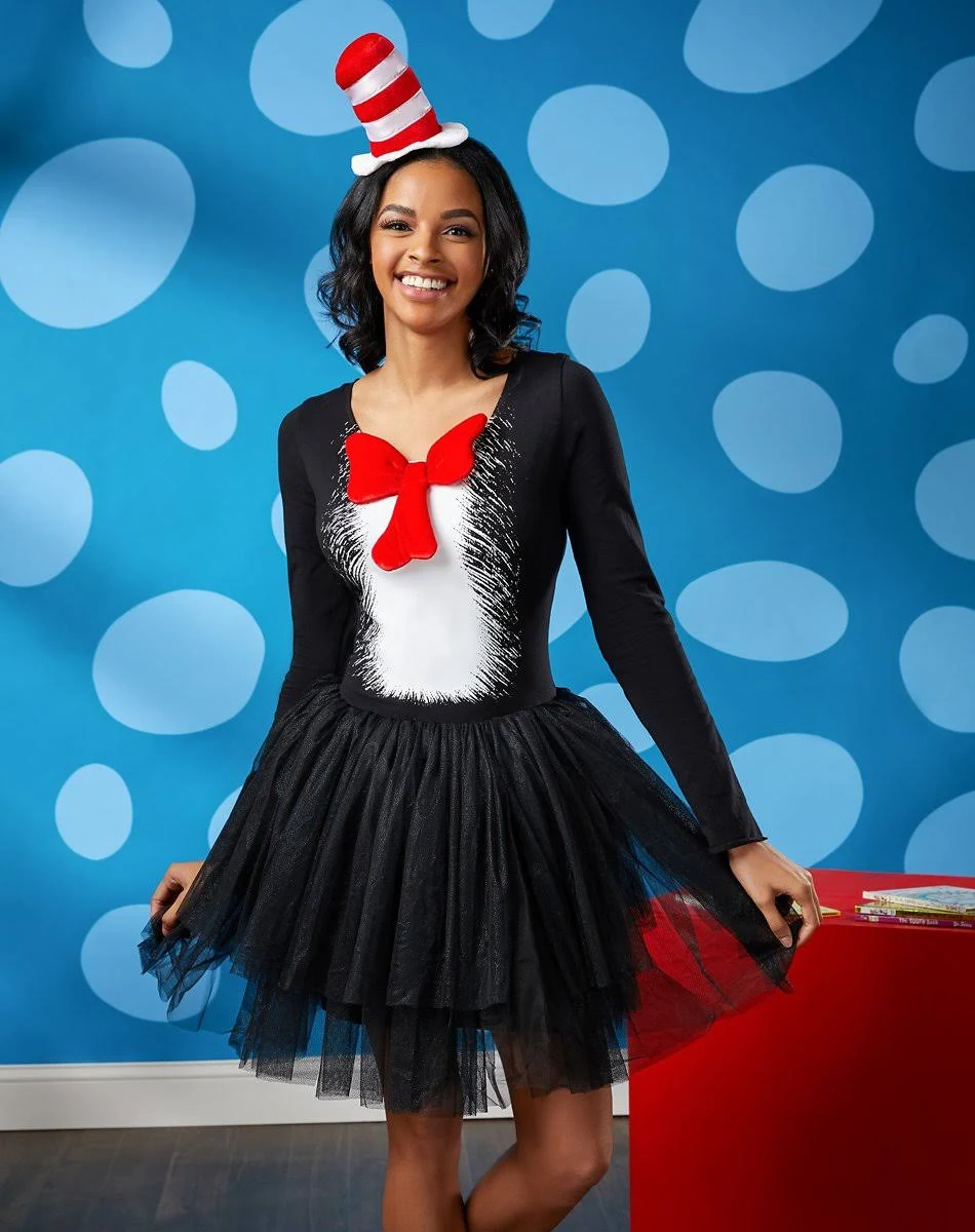 Adult Cat in The Hat Tutu Dress - Dr. Seuss by Spirit Halloween