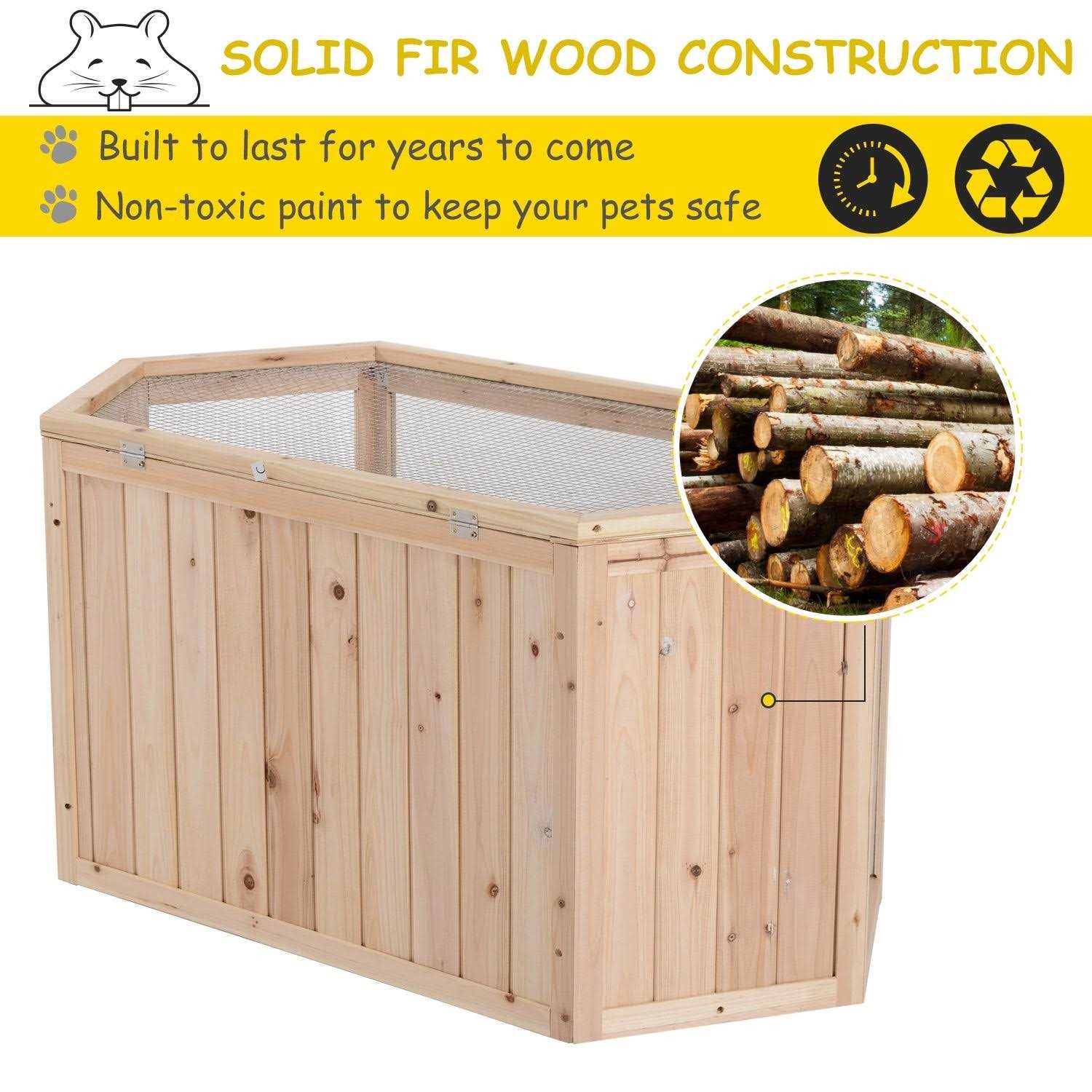PawHut 3 Tier Wooden Large Hamster Cage Small Animal House with Slide and Activity Center - Pet Supplies online store
