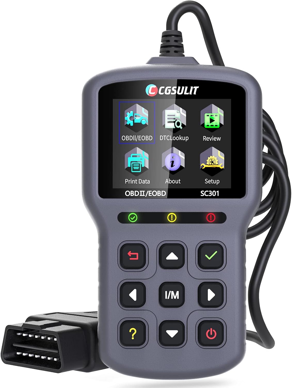 OBD2 Scanner CGSULIT SC301 Car Code Reader Check Engine Light with Reset Full OBDII Functions Vehicle Diagnostic Scan Tool for Smog Check,Live Data