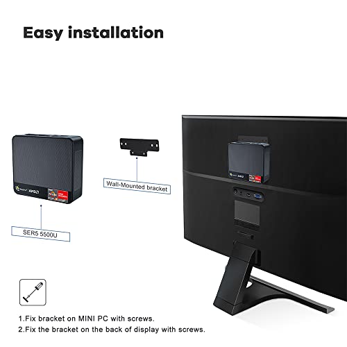 Beelink Mini PC EQR5 5825U AMD Ryzen 7 Processor(8C/16T, up to 4.5GHz), Micro Computer 16GB DDR4 500GB SSD Built-in PSU