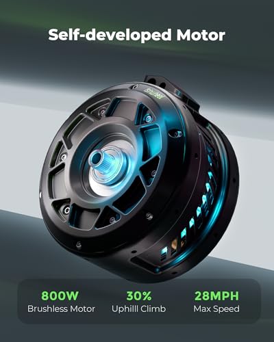 isinwheel GT1 Electric Scooter Adults, 28 MPH Top Speed, 28 Miles Range, 800W Motor E-Scooter, 10" Off-Road Tires, Double Braking Systems
