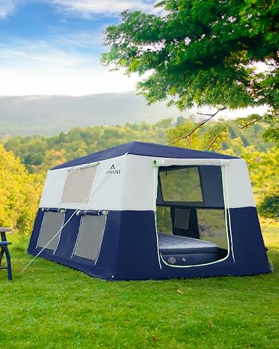 14.1'x6.5'x9' Inflatable Tents for Camping, Portable 6/8/10 Person Blow Up Air Tent