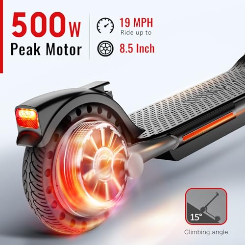 Electric Scooter Adults,8.5"/10"/12" Tires,Peak 500W Motor,Top Speed 19/20/25Mph,19/20/25 Miles Long Range