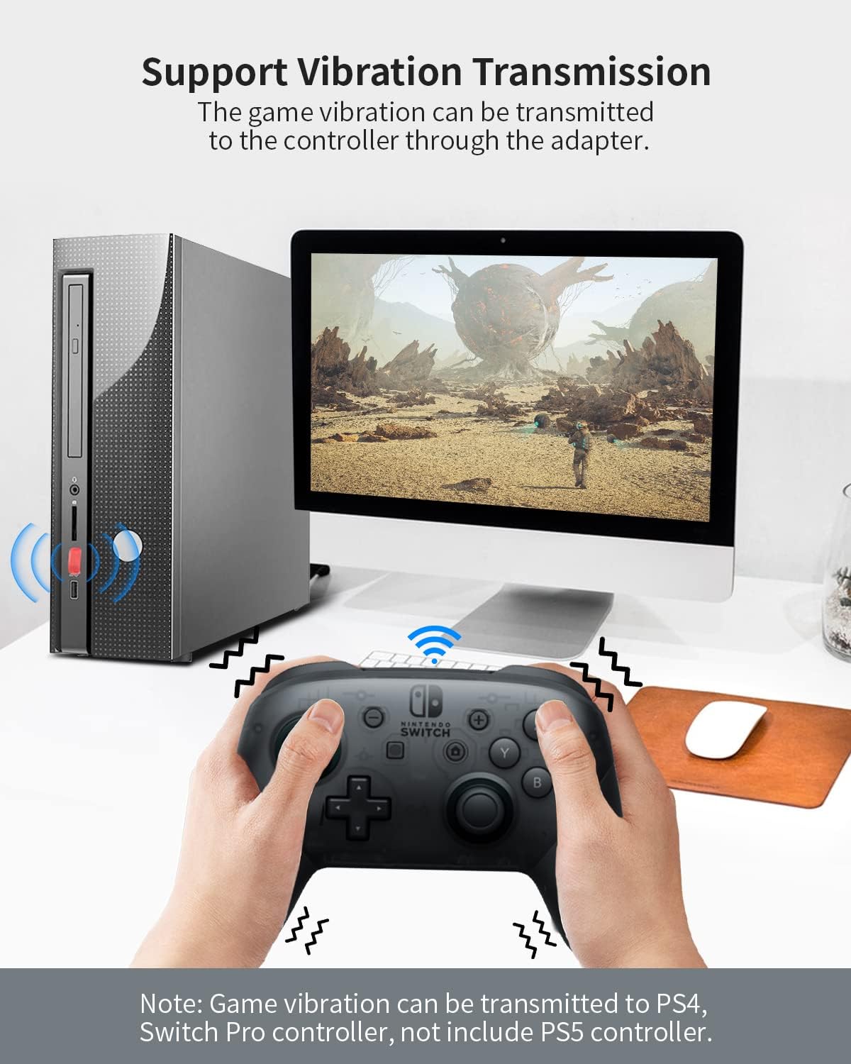 Bluetooth Wireless Controller Adapter for PS4/ P5/ Switch Pro Controller