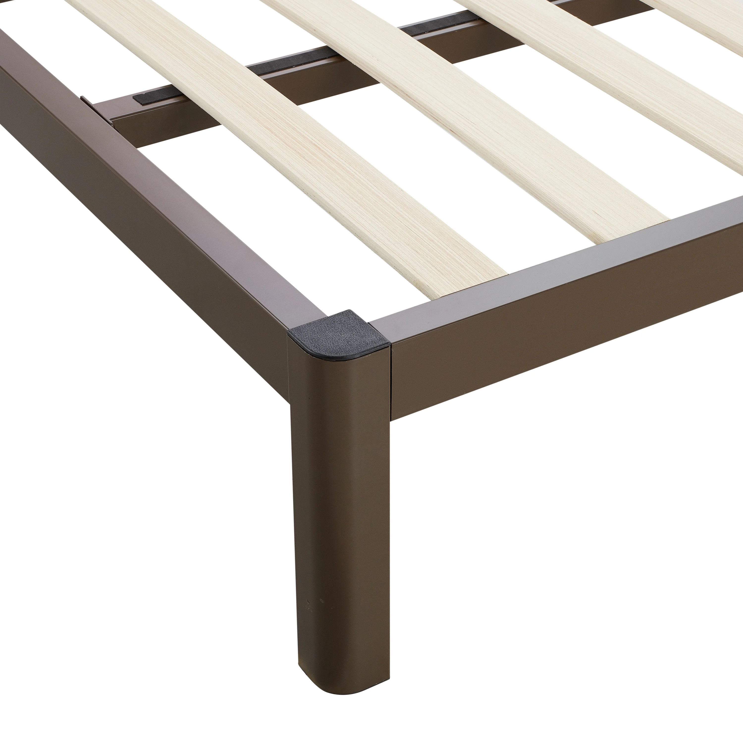 Mainstays Wood Slat Bronze Metal Platform Bed Frame, Queen