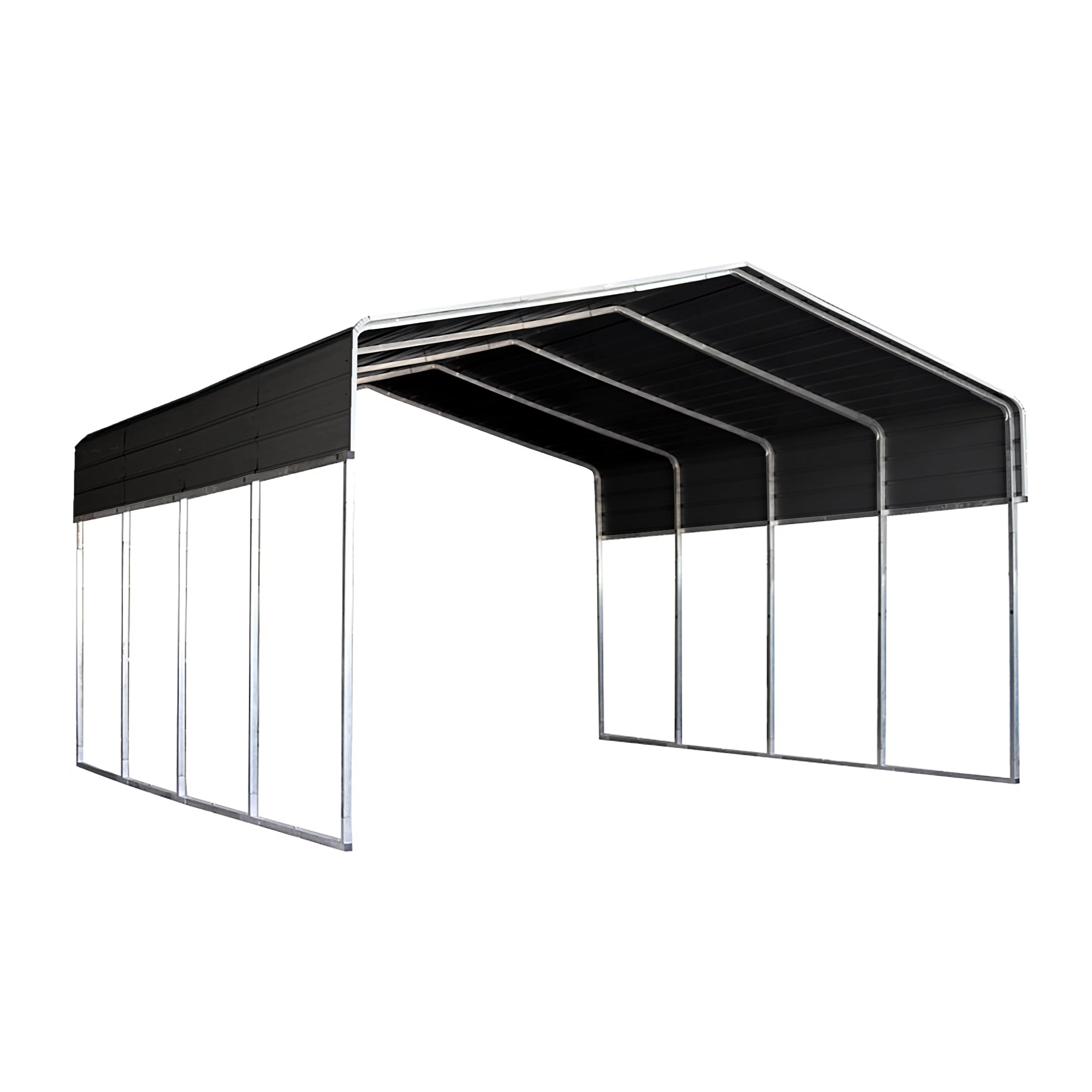 ALEKO CPM12X20BK Galvanized Steel Carport and Canopy Shelter - 12 x 20 Feet - Black - Curated Treasures Market