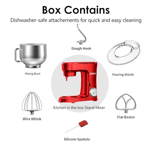 Kitchen in the Box Stand Mixer, 900W 8.5 QT Kitchen Electric Mixer, 10-Speed Large Capacity Tilt-head Food Mixer with Dough Hook, Wire Whip