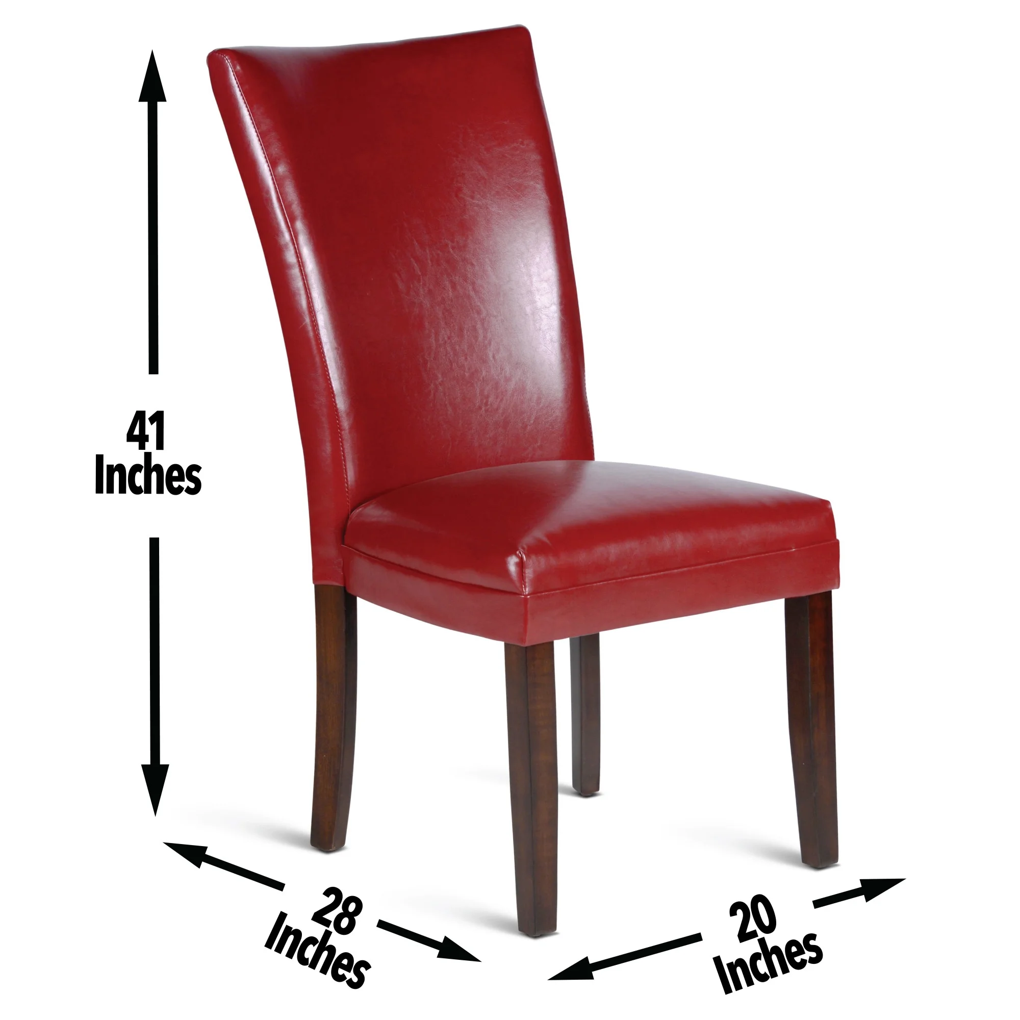 Hartford Parsons Chair in Red Leather with Dark Oak legs