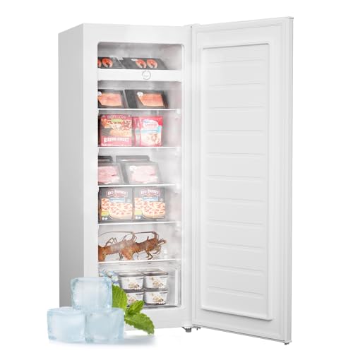 Upstreman 7.0 Cu.Ft Upright Freezer Large Capacity Convertible Refrigerator/Freezer, 5 Adjustable Shelves, Energy Efficient, Garage Ready