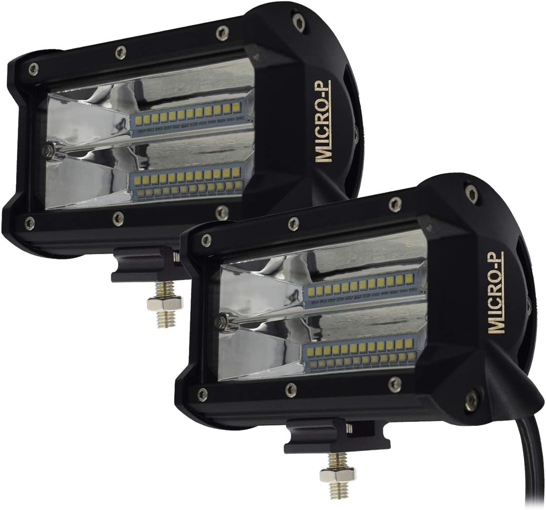 LED Lights Bar Car and Truck Fog Lights 4 Inch 36W Amber Light Work Lights 12V 24V 2 PCS Set Apply to Off Road, Truck, Car, ATV, SUV (4INCH-36W-AMBER)
