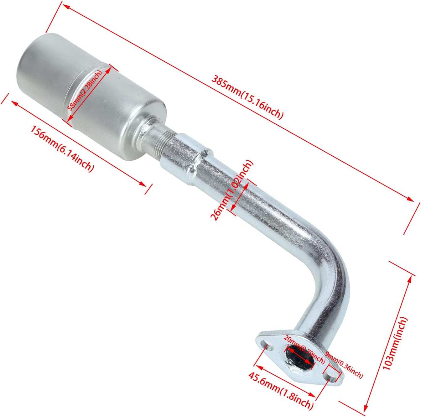 GREHUA Upgrade Exhaust Pipe Muffler Jet Kit with Heat Shield Protection for Non Hemi Predator 212cc 196cc 6.5hp GX160 GX200 Baja Warrior MB200 CT200U