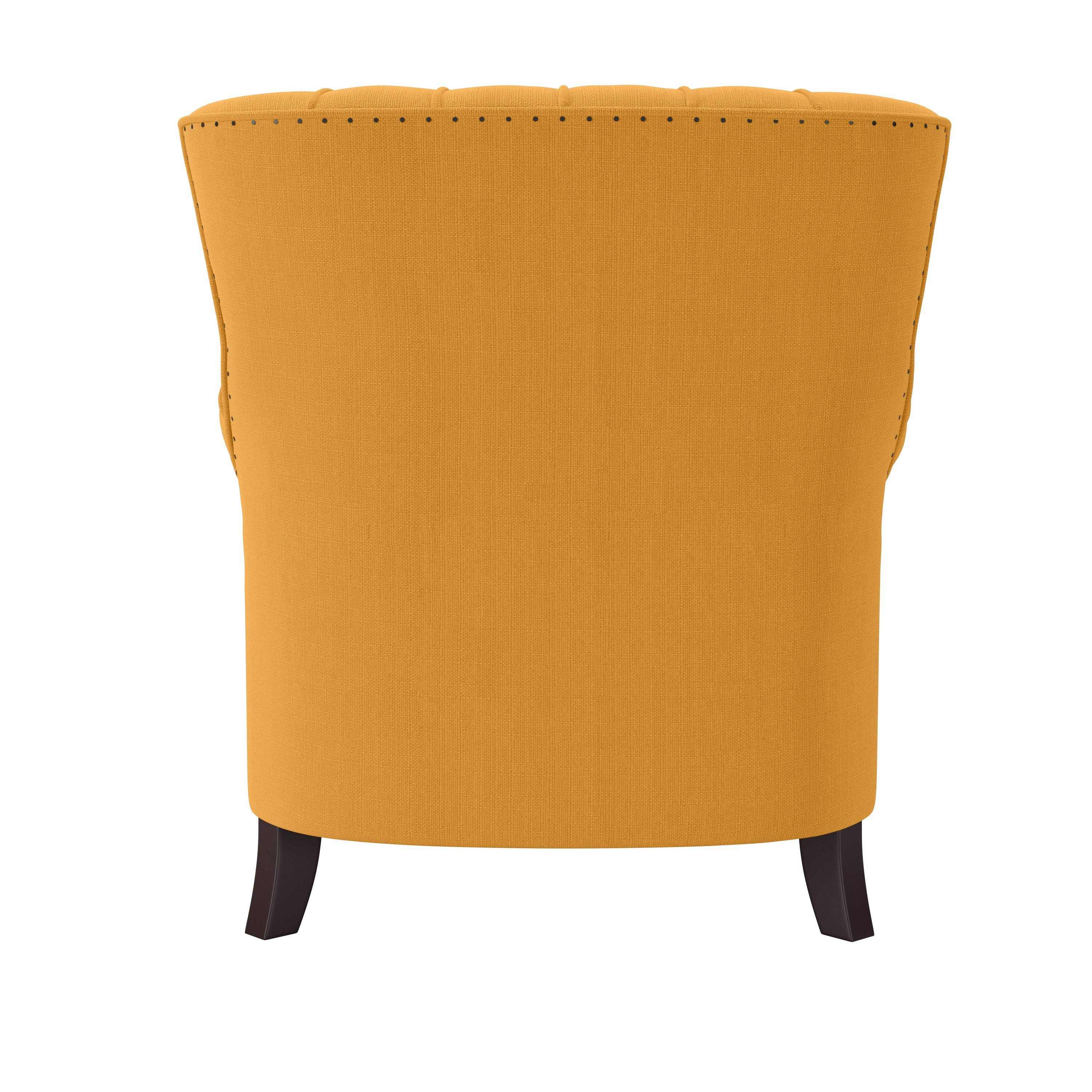 Domesis Gruber Tailored Armchair Mustard Yellow Linen