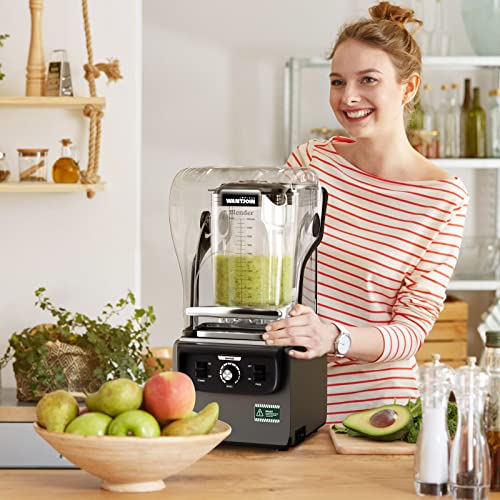 Wantjoin Professional Blender, Commercial Quiet blender Soundproof Blender 2200ml with Cover for Crushing Ice,Smoothie,Puree