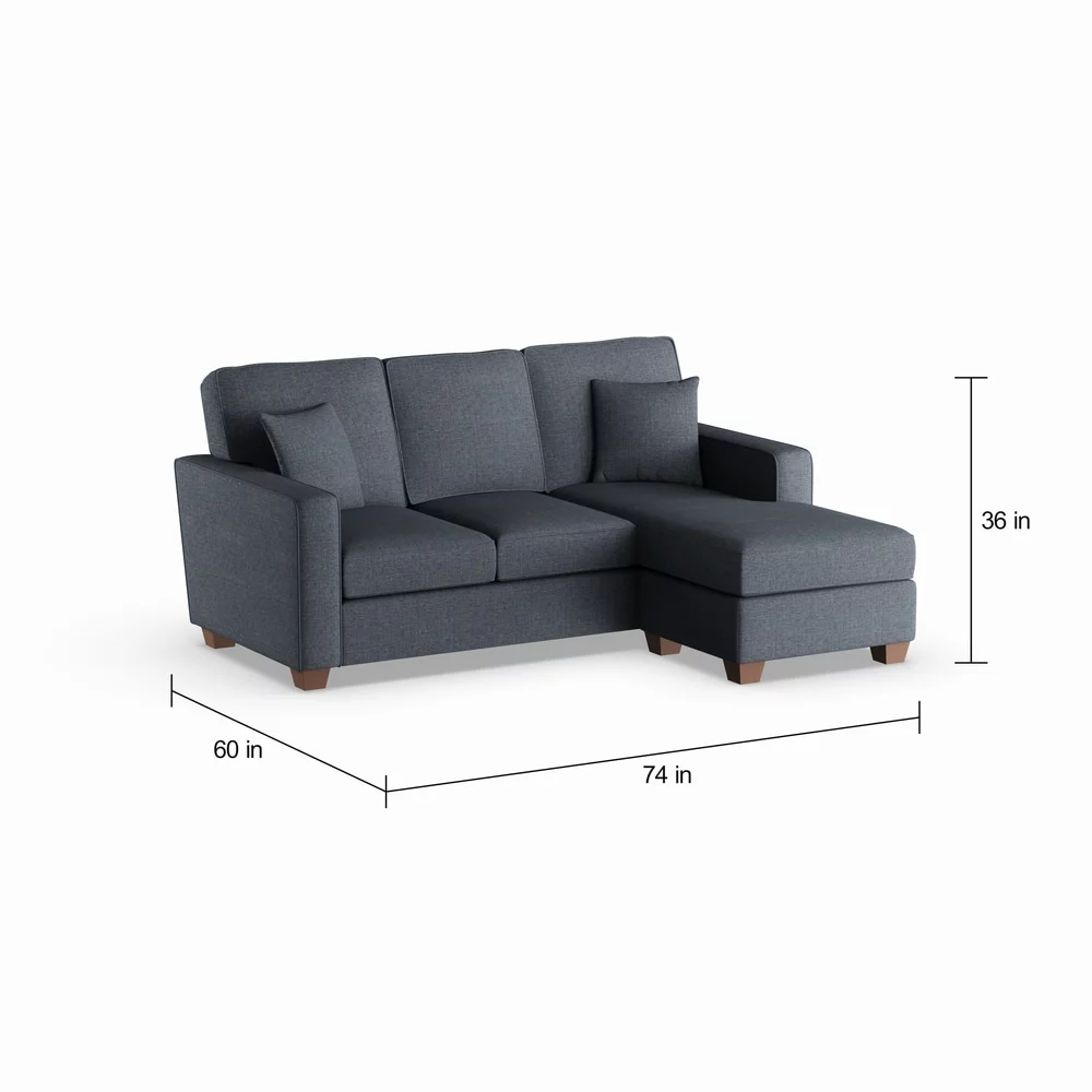 Copper Grove  Cleome Reversible Chaise Sectional Sofa Taupe