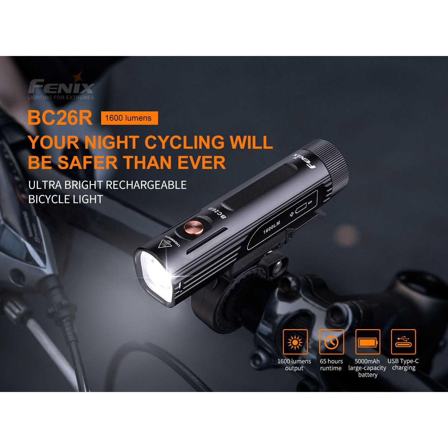 fenix BC26R Rechargeable Bike Light - Sports Supplies Online Store