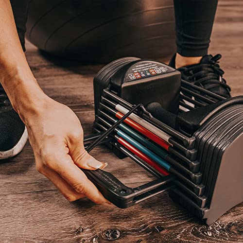 PowerBlock Sport 24 Adjustable Dumbbells, 3-24 lb. Durable Steel Build, Innovative At Home Workout Equipment, All-in-One Strength Training
