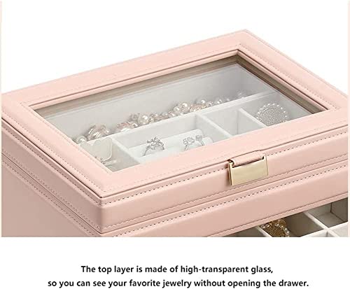 Jewelry Box Jewelry Boxes Jewelry Case PU Leather Jewelry Box Jewelry Storage Box Earring Ear Stud Ring Necklace Organizer Case Jewelry Box Organizer