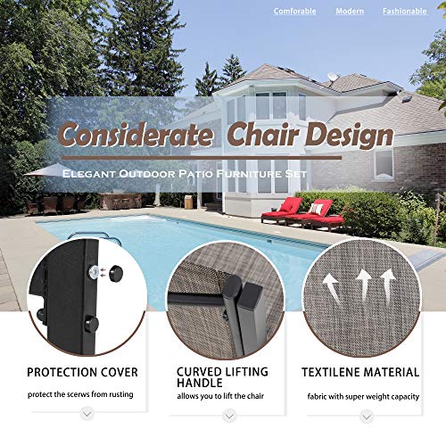 Vongrasig 4 Pieces Patio Furniture Sets,Outdoor Patio Conversation Sets with Glass Coffee Table, Small Porch Balcony Furniture