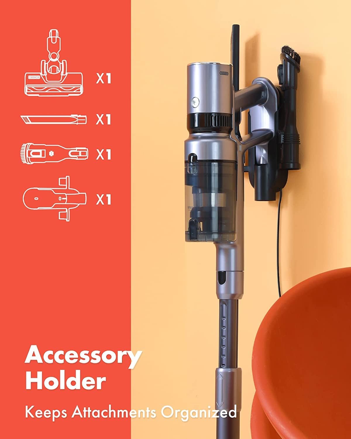 Cordless Vacuum Cleaner 4 in 1, Homeika 25000Pa Powerful Suction Lightweight Stick Vacuum Cleaner with 450W Motor, up to 50 Mins Runtime